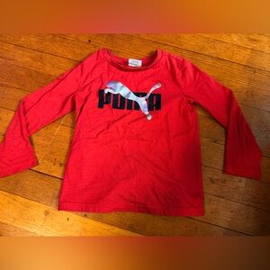 Puma Kids Vibrant Red Long Sleeve Tee